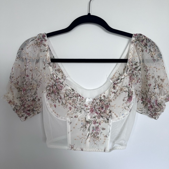 Petit haut transparent fleuri - Picture 3 of 3